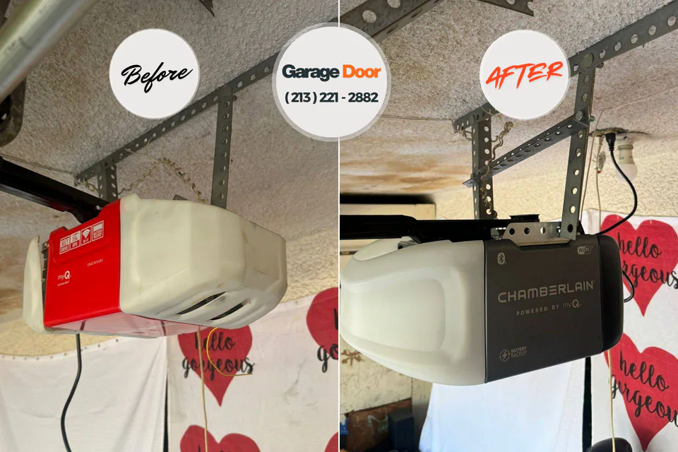 Before and after: garage door repair Bedford Hills, NY